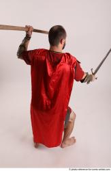 Man Adult Athletic White Fighting with spear Standing poses Army